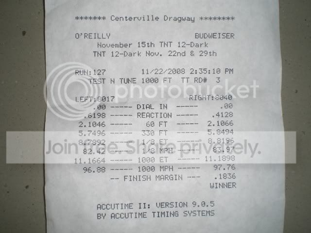 drag racing timeslip