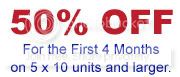 50% off for up to the first 4 months for some units