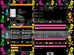 MySpace flashing skulls layout