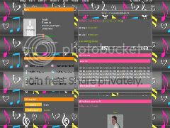MySpace music notes and hearts layout