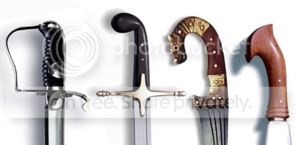 Curved sword handles 
