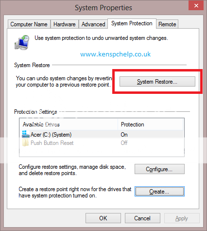 System Restore Windows 8 System Restore Windows 8