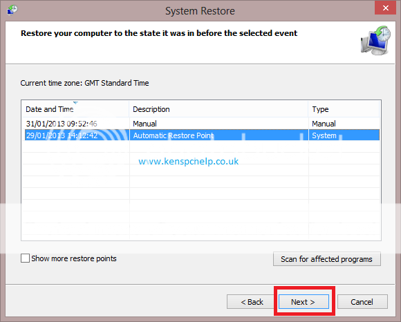 Automatic Restore Point Automatic Restore Point