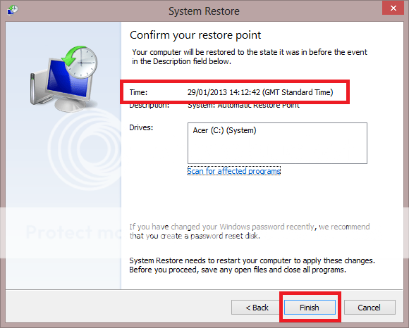 Confirm your Restore Point Time Confirm your Restore Point Time GMT