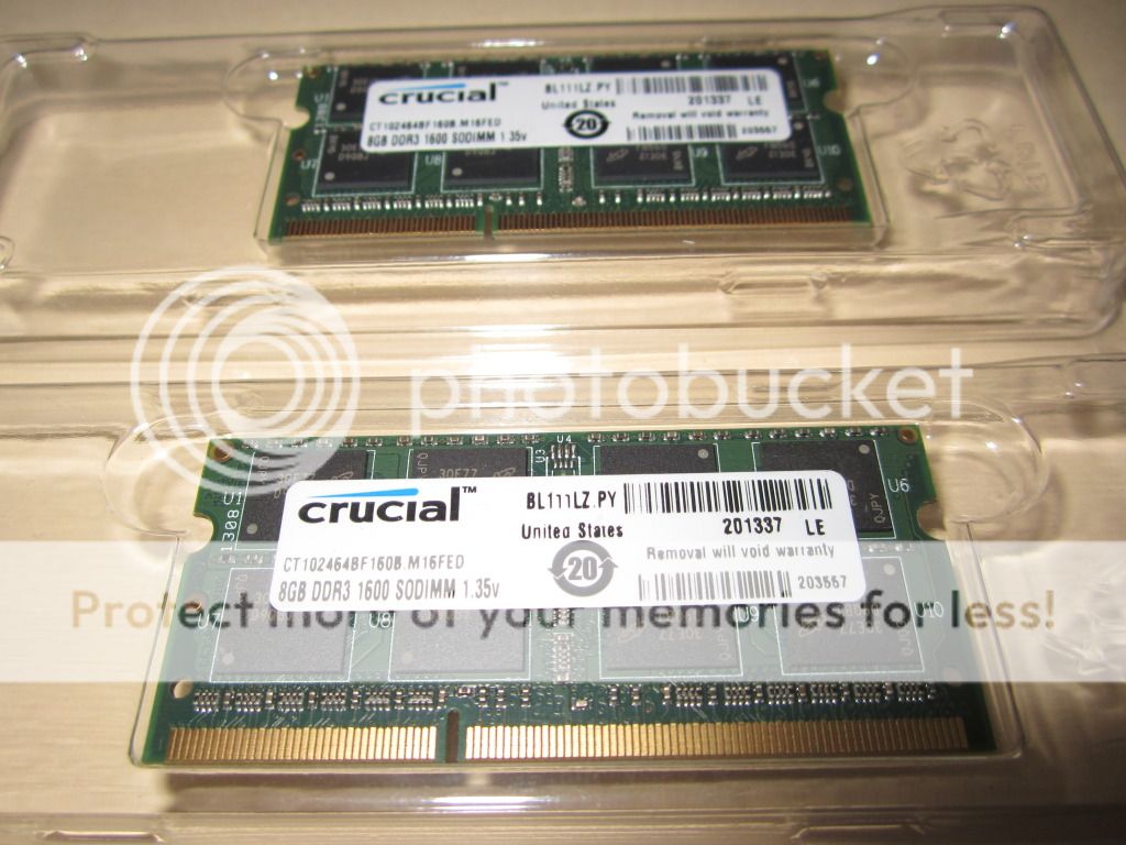 new crucial 16gb 2x8g 204 pin ddr3 so dimm ddr3 1600 pc3 12800